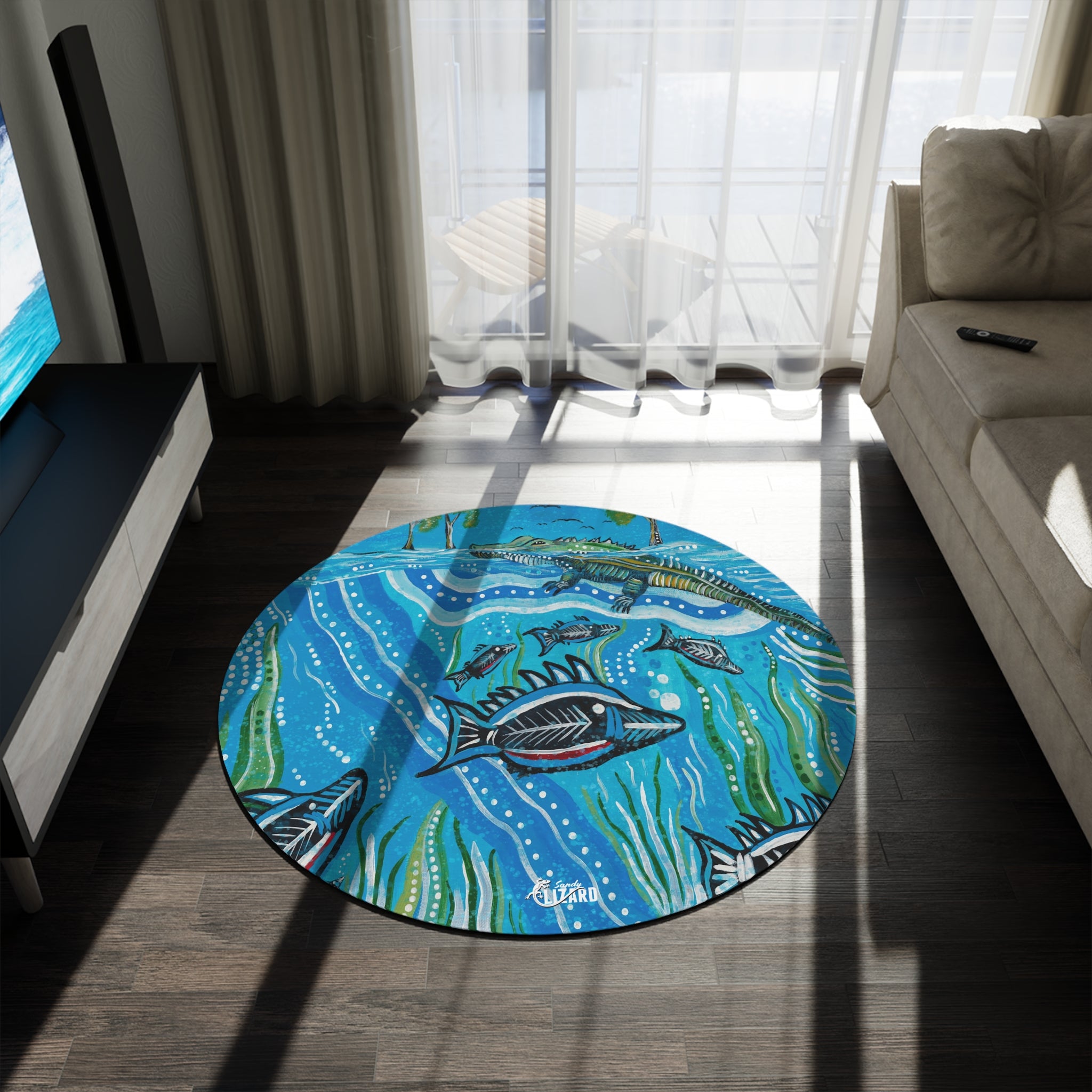 Sandy lizard Round Rug