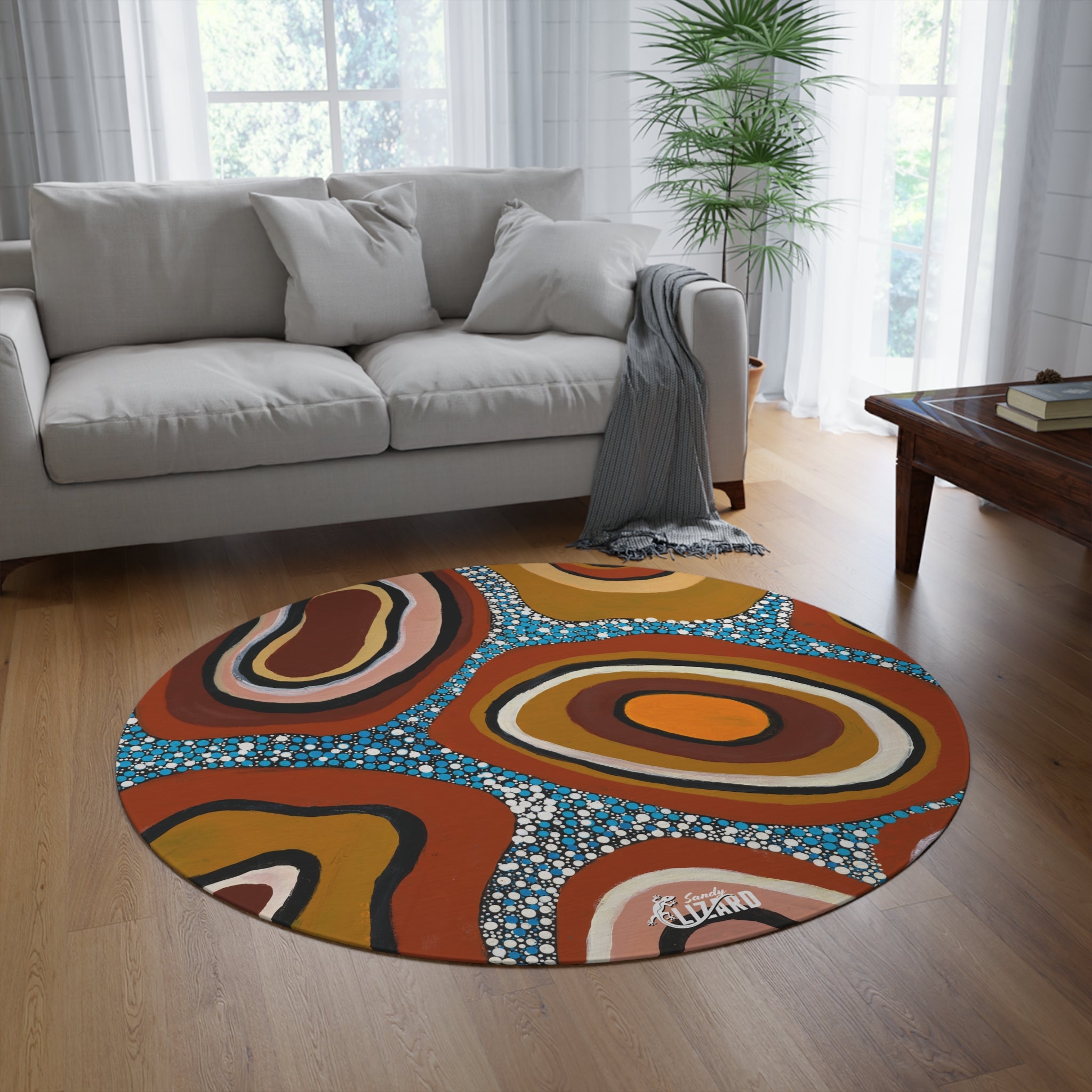 Sandy lizard Round Rug