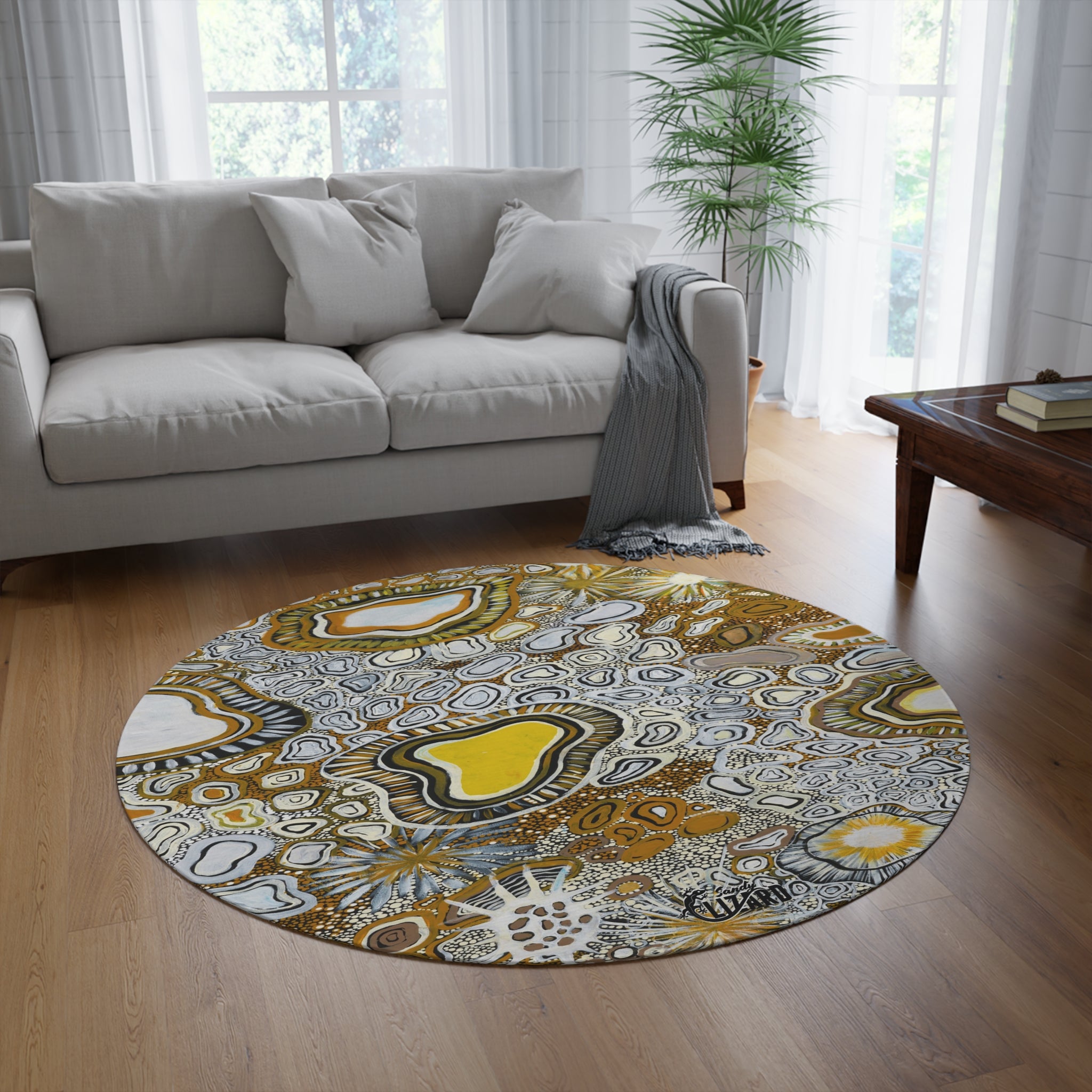 Sandy lizard Round Rug