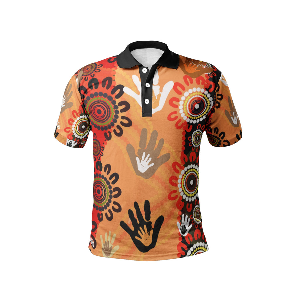 Hands of the ancestors Men's All-Over-Print Polo Shirts