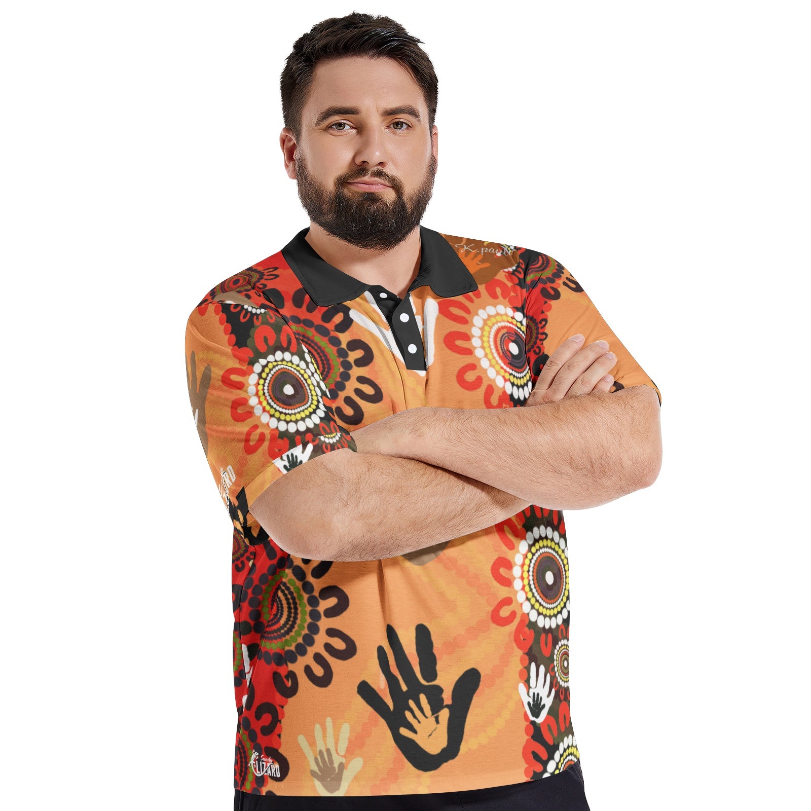 Hands of the ancestors Men's All-Over-Print Polo Shirts