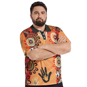 Hands of the ancestors Men's All-Over-Print Polo Shirts
